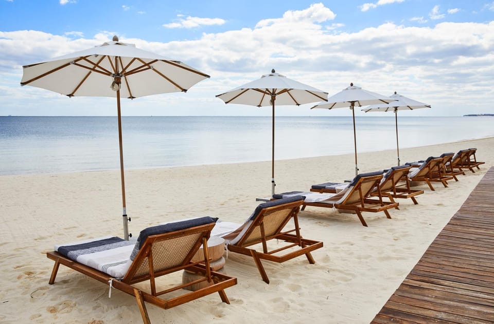 Beach, Sea view, sunbed