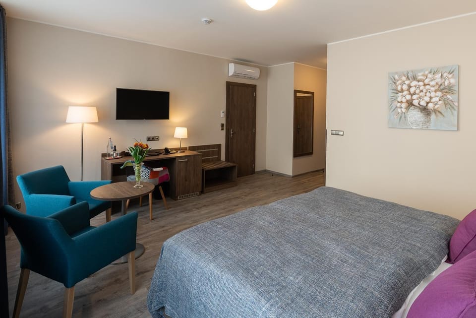 Bed, TV and multimedia, Photo of the whole room, Seating area, air conditioner