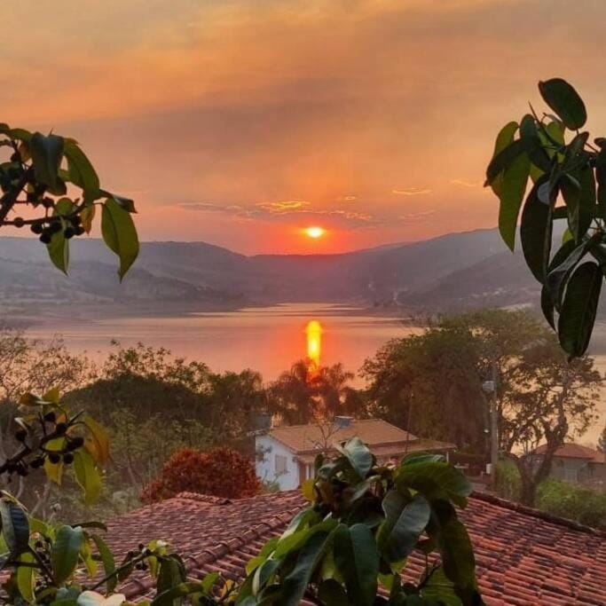 Natural landscape, Lake view, Mountain view, Sunset