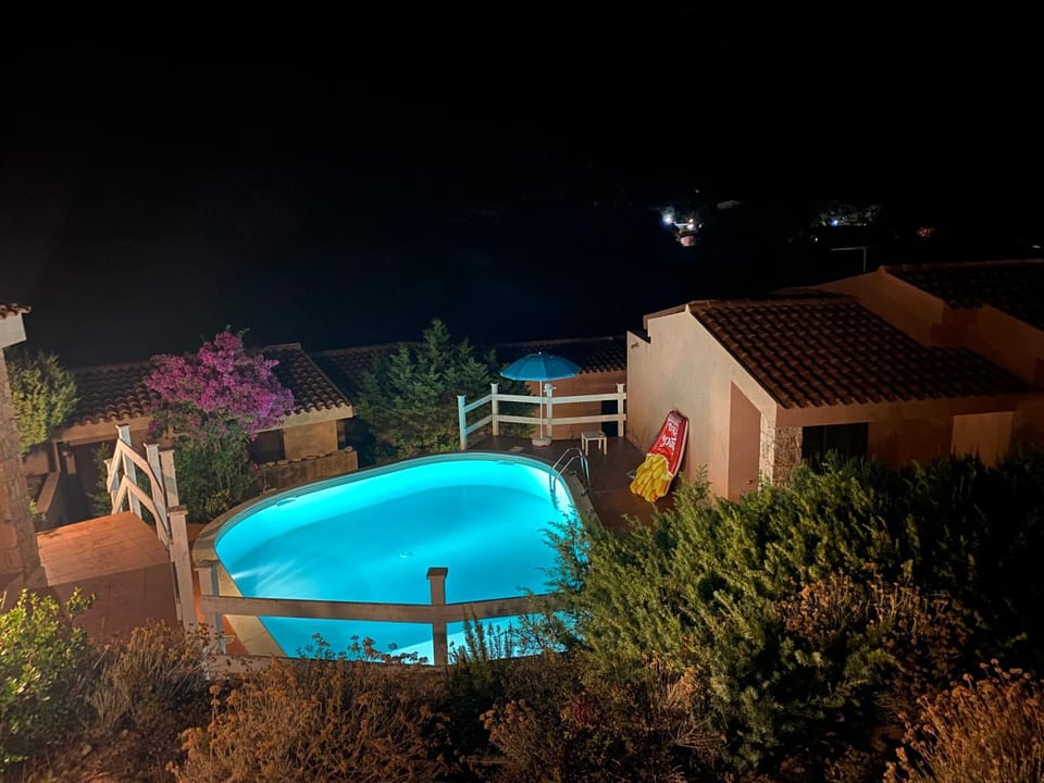 Night, Pool view, Swimming pool, Swimming pool