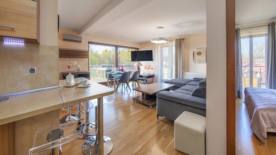 TV and multimedia, Kitchen or kitchenette, Living room, Seating area, Dining area