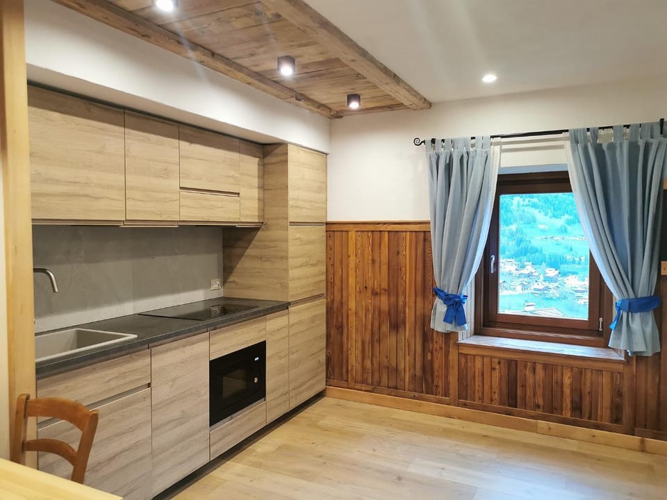 Kitchen or kitchenette, Living room, Mountain view