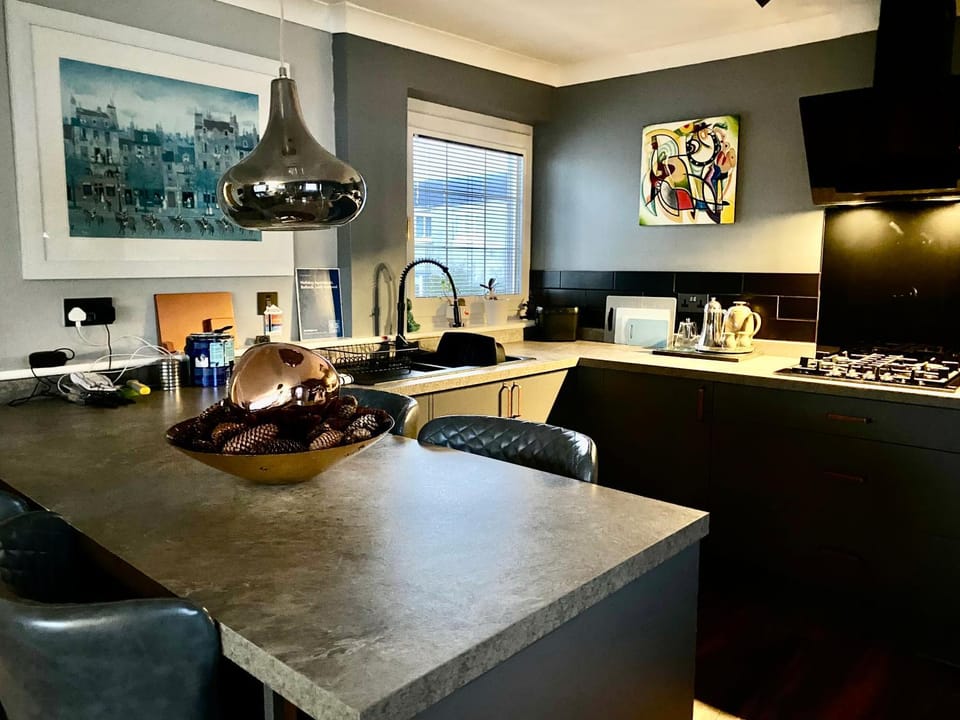 Kitchen or kitchenette, Dining area, stove