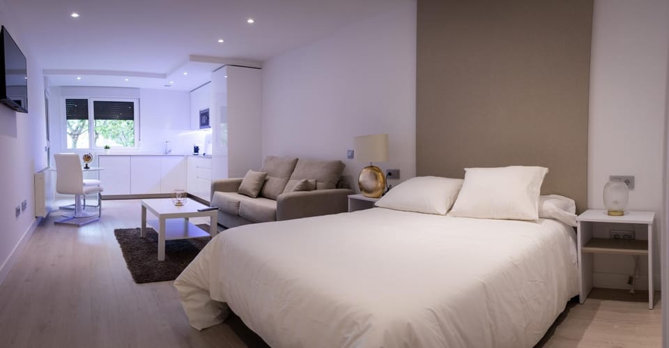 Bed, Living room, Photo of the whole room, Seating area, Bedroom