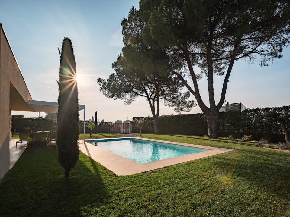 Property building, Living room, Swimming pool