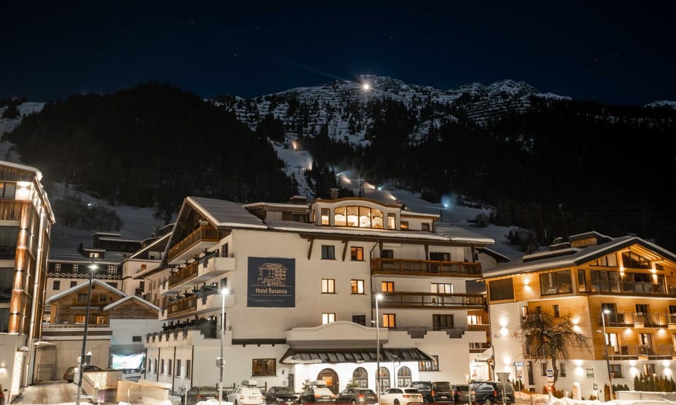 Property building, Night, Winter, Mountain view
