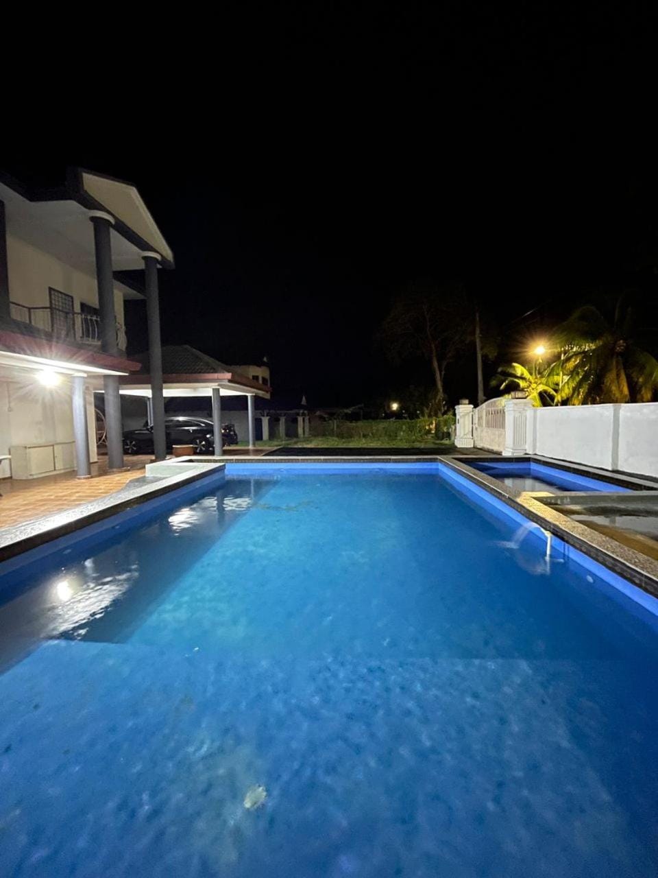 Night, Pool view, Swimming pool