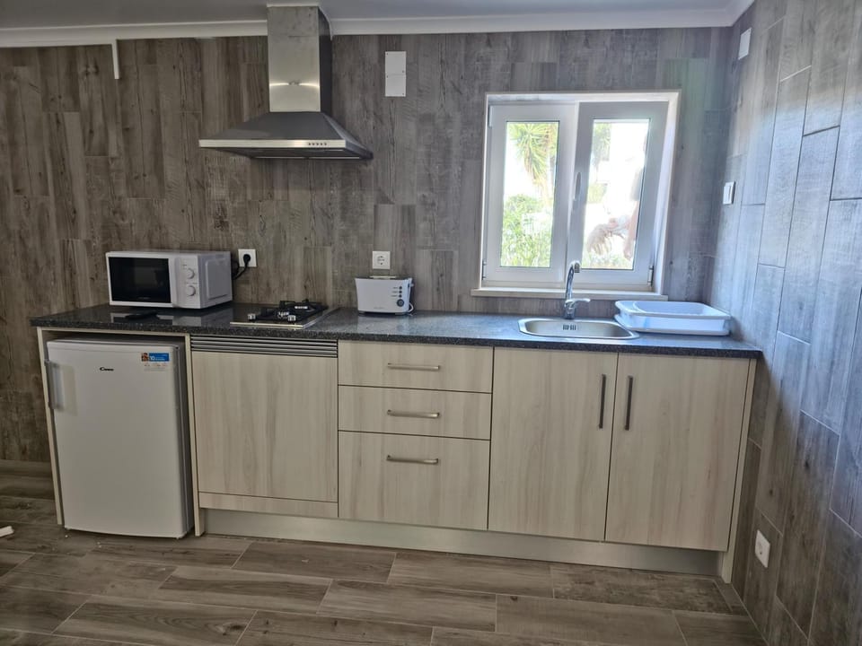 Kitchen or kitchenette, stove, toaster