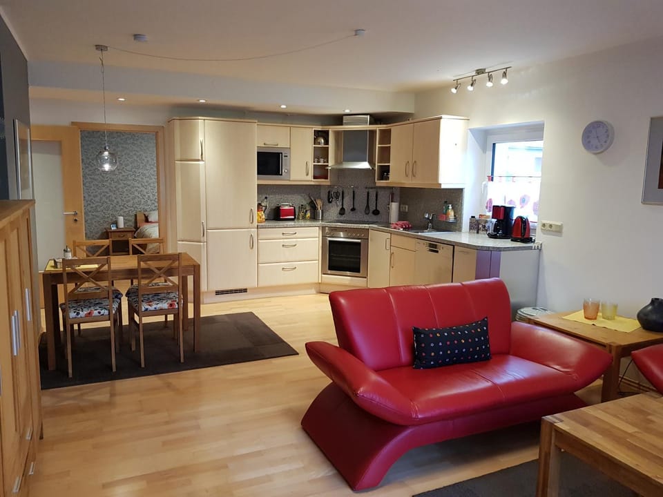 Kitchen or kitchenette, Living room, Dining area