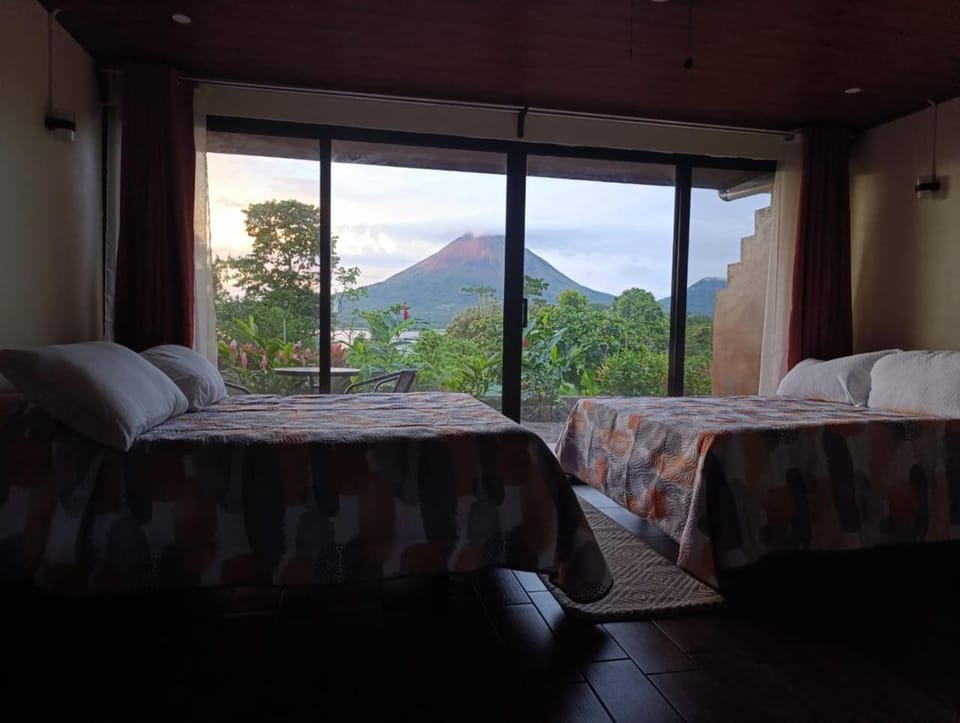 Bed, Mountain view