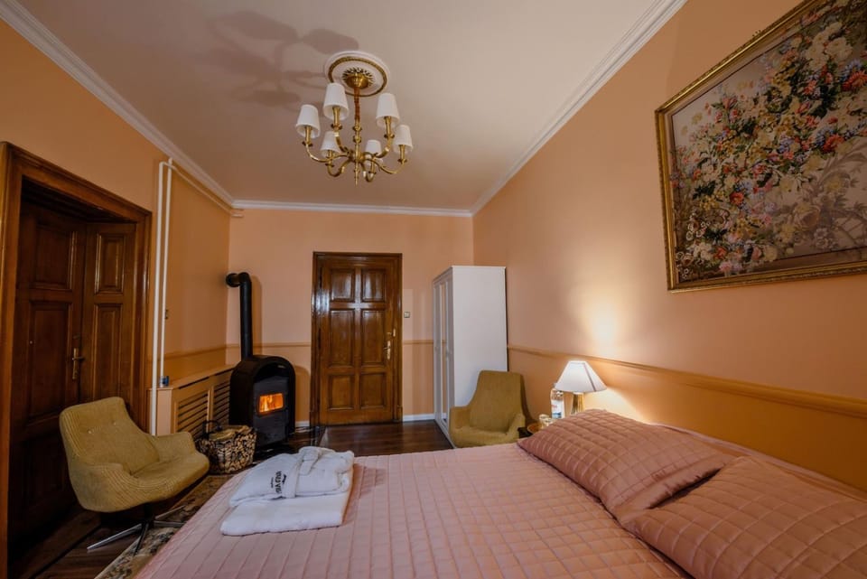 Bed, Photo of the whole room, Bedroom, fireplace