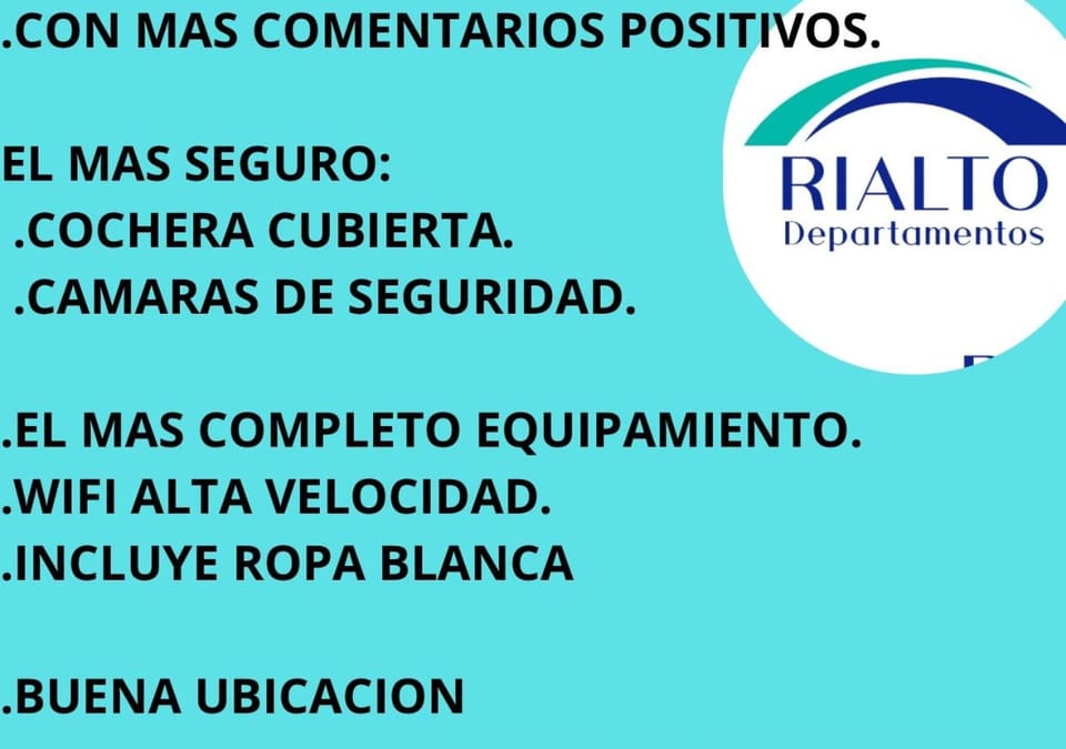 RIALTO dpto COCHERA Cubierta Asador individual Apartment in Villa Mercedes
