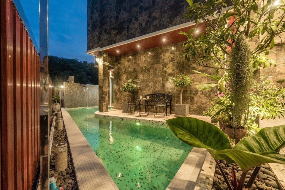 Patio, Night, Swimming pool, Swimming pool