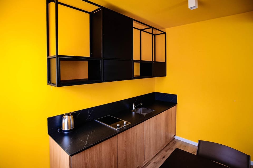 Kitchen or kitchenette, stove, kitchen