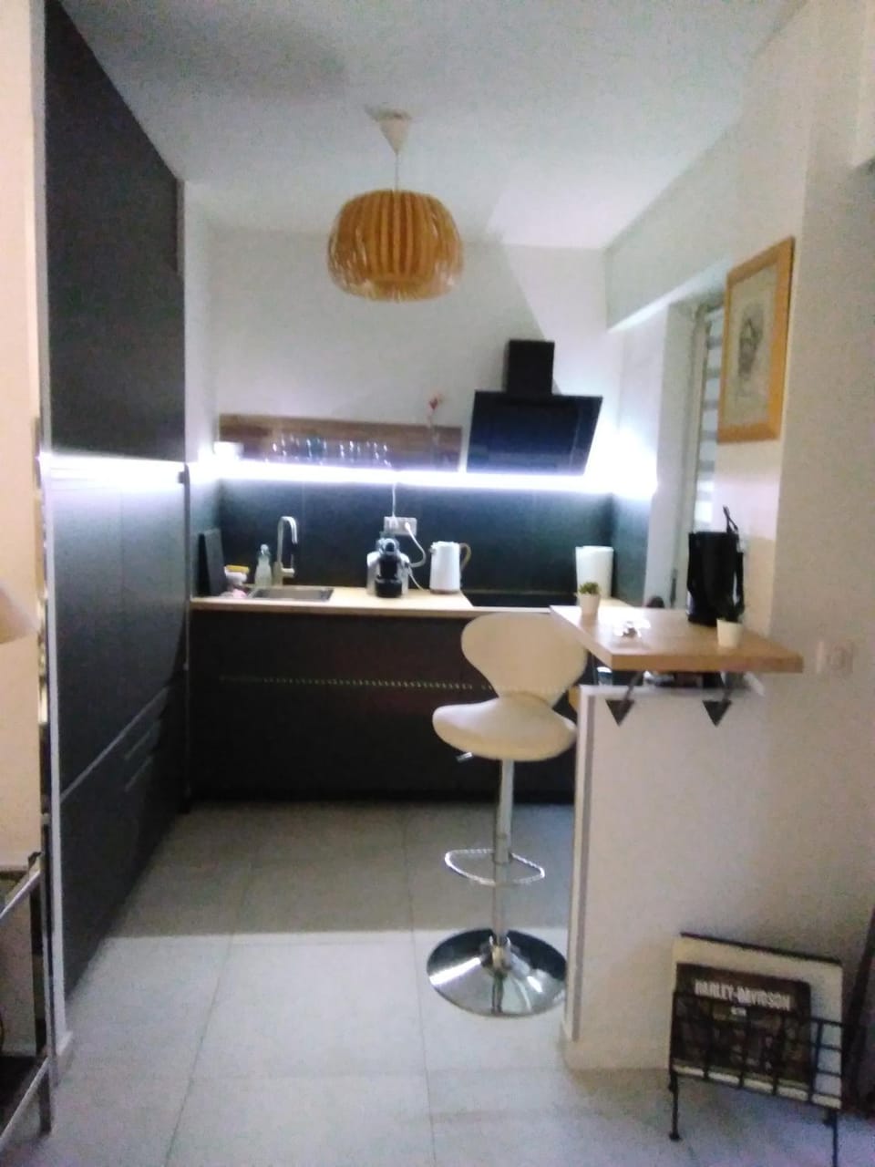 Living room, kitchen