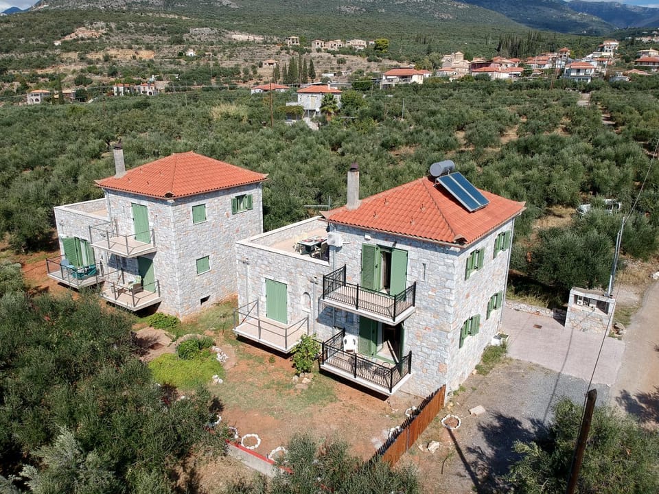 Property building, Natural landscape, Bird's eye view, Mountain view