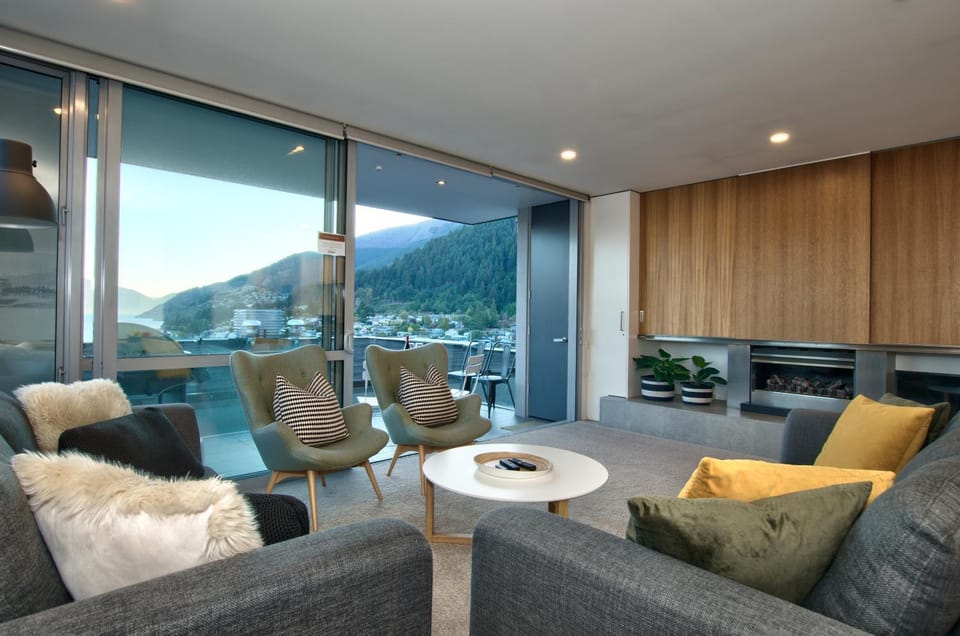Natural landscape, Living room, Seating area, Mountain view