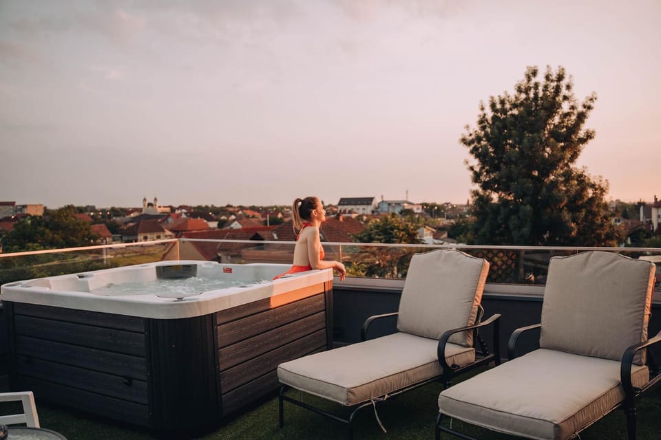 Hot Tub, Sunset, Bath