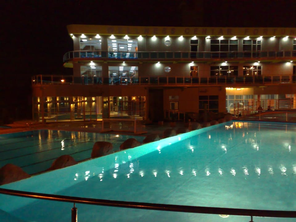 Night, Pool view, Swimming pool