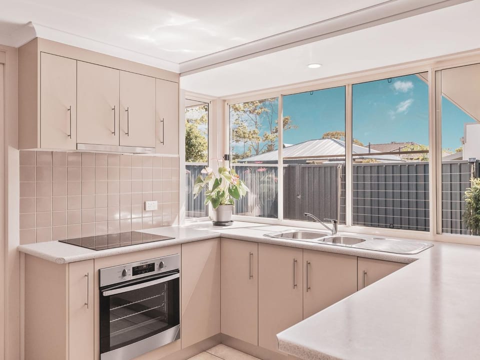 Kitchen or kitchenette, oven, stove