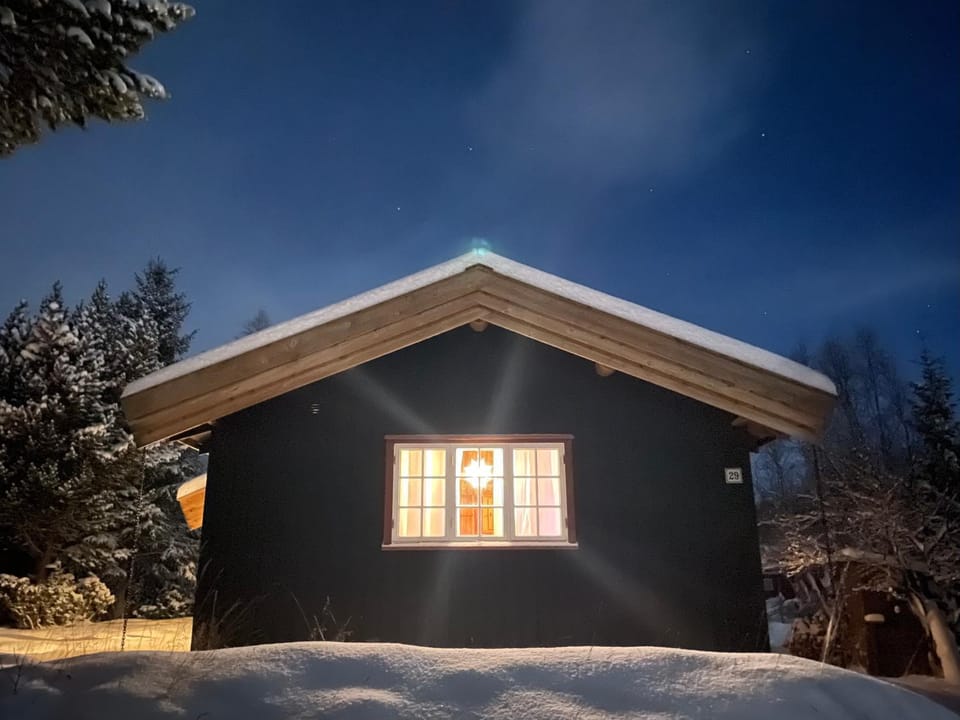 Property building, Night, Winter