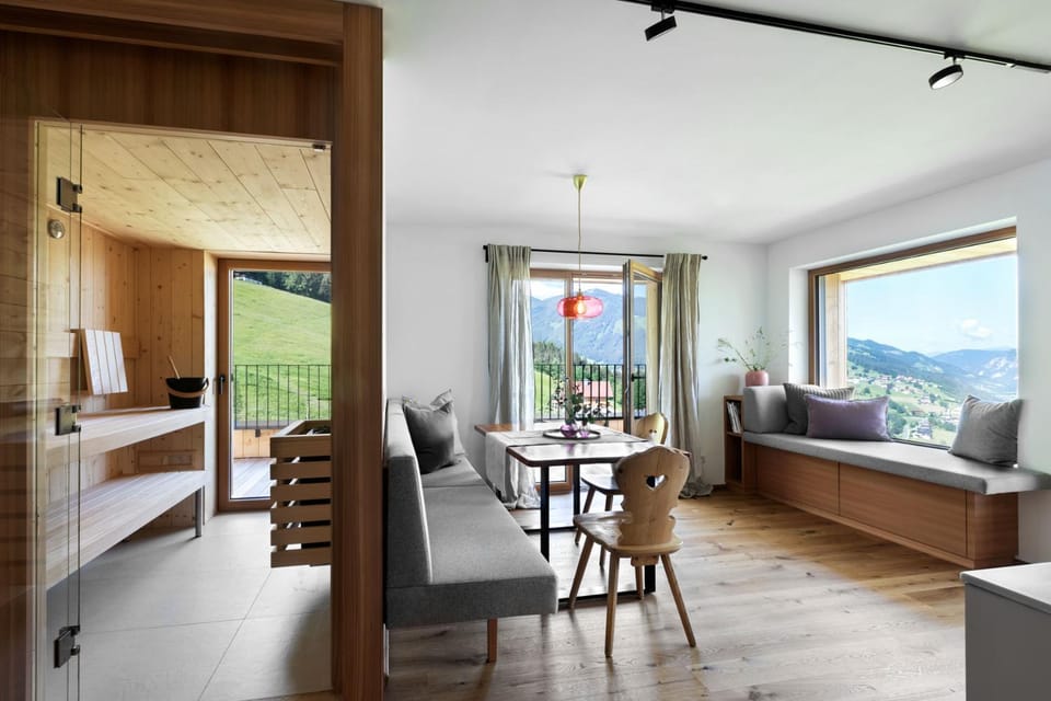 Sauna, Living room, Mountain view