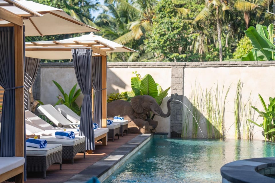 Natural landscape, Garden, Hot Tub, Balcony/Terrace, Garden view, Pool view, Swimming pool, sunbed, towels