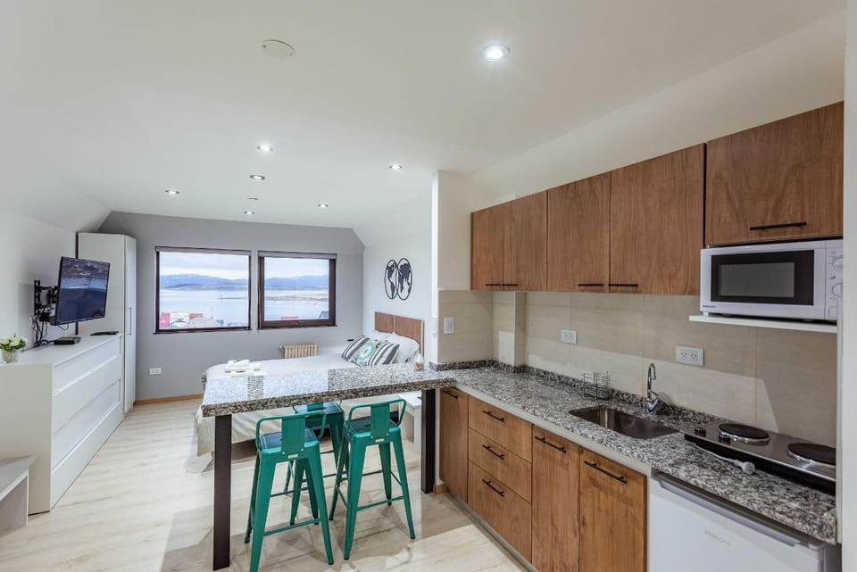 TV and multimedia, Kitchen or kitchenette, Dining area, City view, Mountain view, minibar, oven, stove, toaster