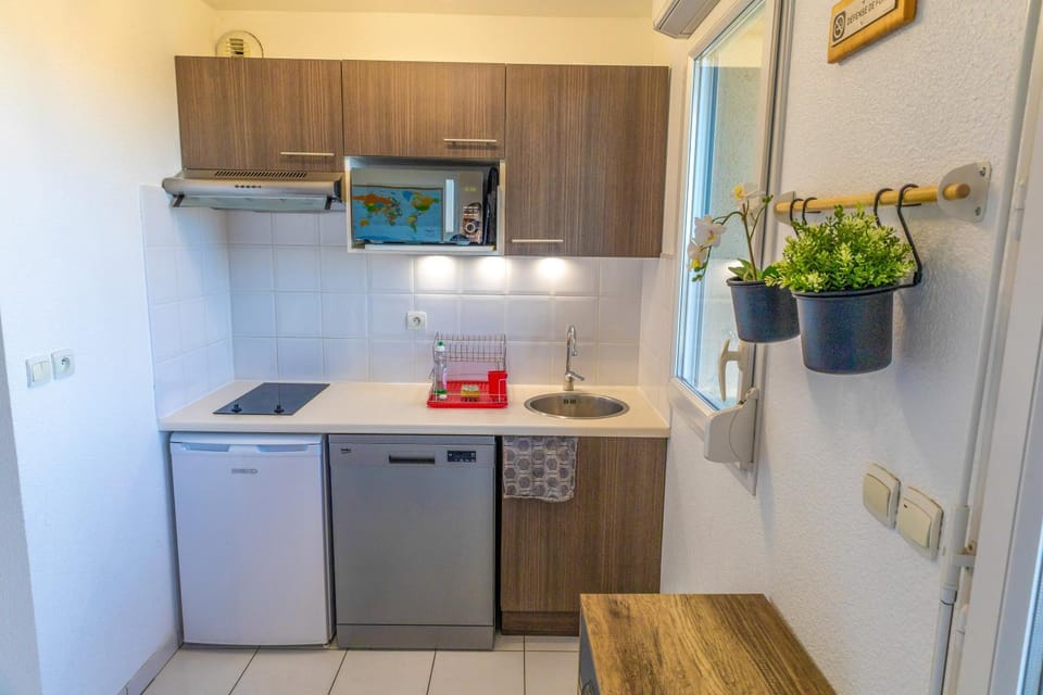 Kitchen or kitchenette, dishwasher