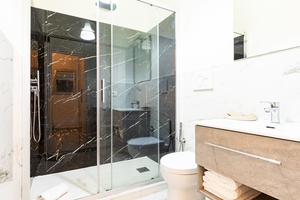 Shower, Toilet, Bathroom, towels