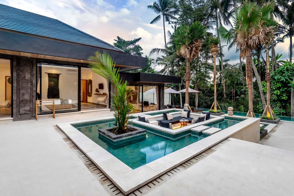 Property building, Natural landscape, Seating area, Garden view, Pool view, Swimming pool, sunbed