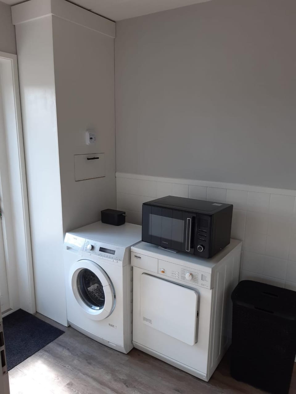 microwave, washing machine, dryer