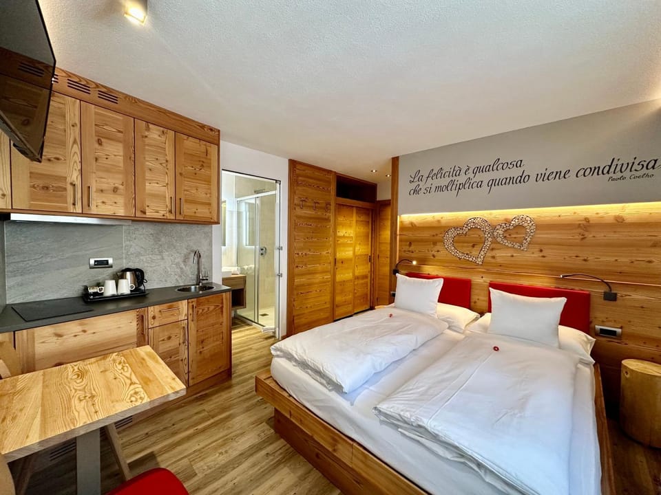 Bed, TV and multimedia, Coffee/tea facilities, Kitchen or kitchenette, Photo of the whole room, Bedroom, safe, stove