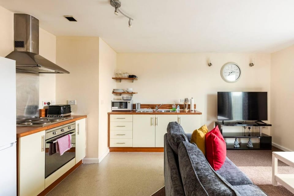 Living room, kitchen