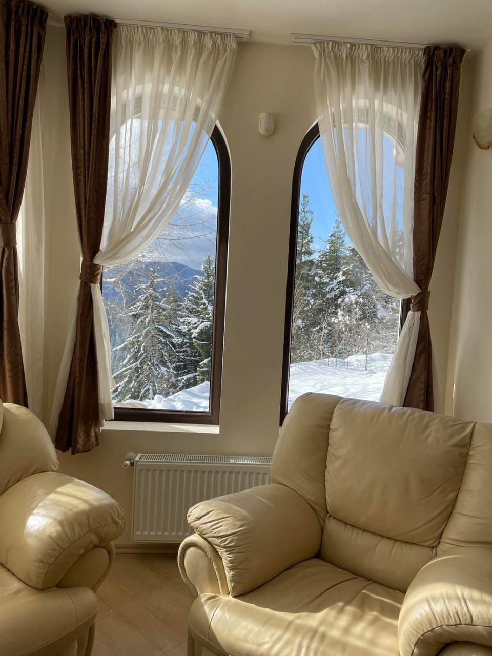 Natural landscape, Living room, Seating area, Mountain view