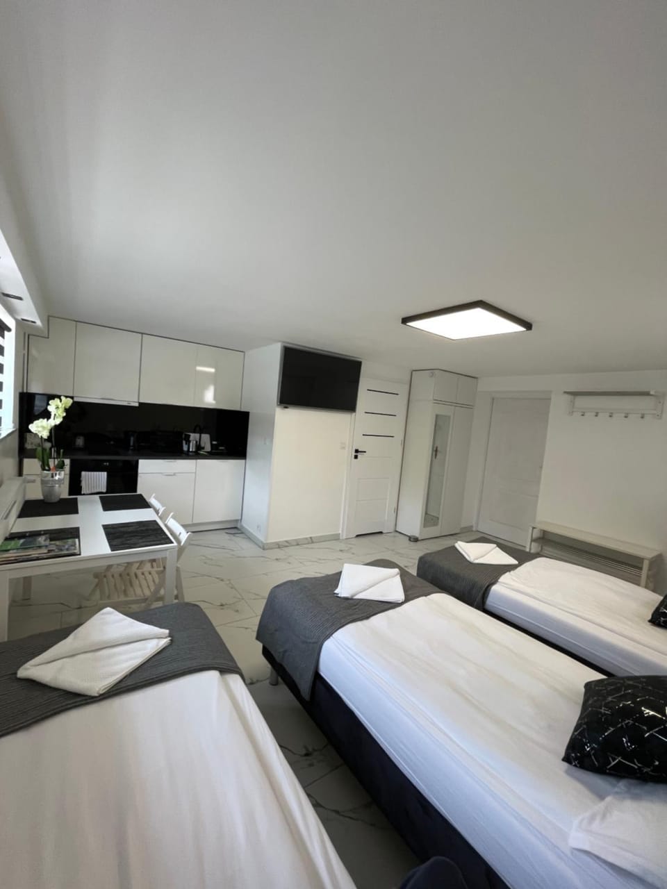 Kitchen or kitchenette, Living room, Seating area