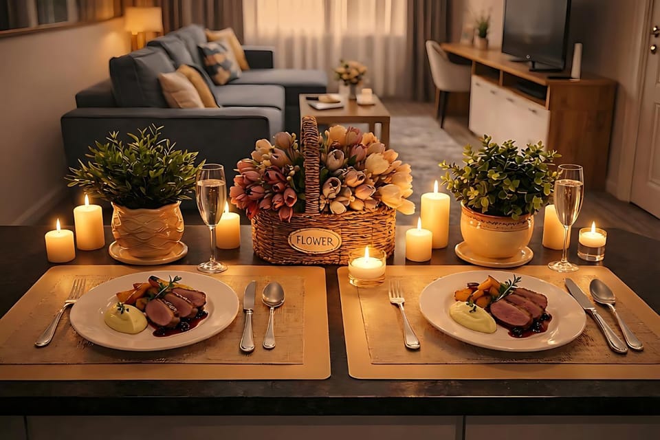 Living room, Dining area, Food, Breakfast