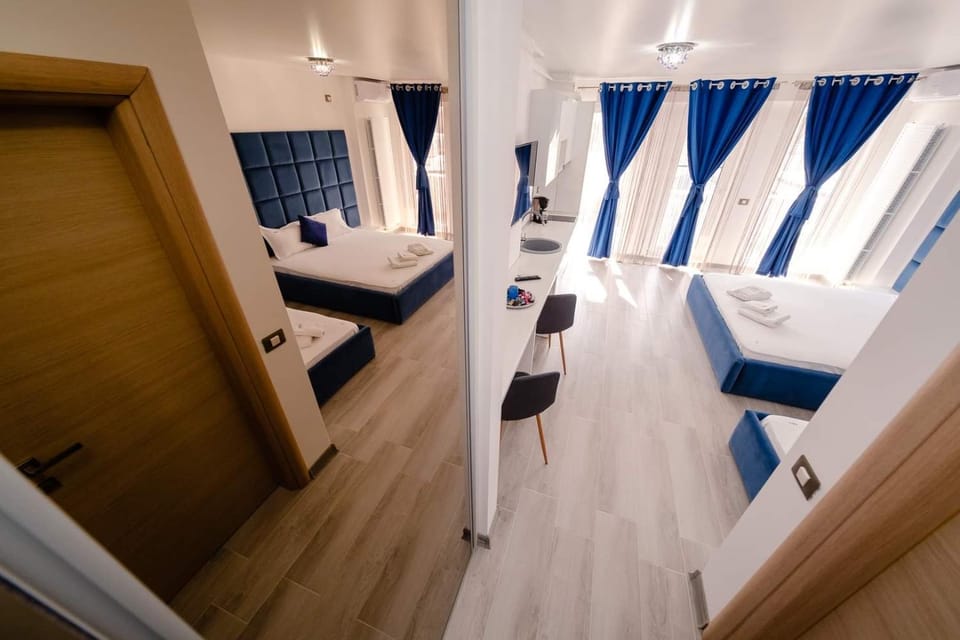 Bed, Photo of the whole room, Bedroom, towels, wardrobe, kitchen