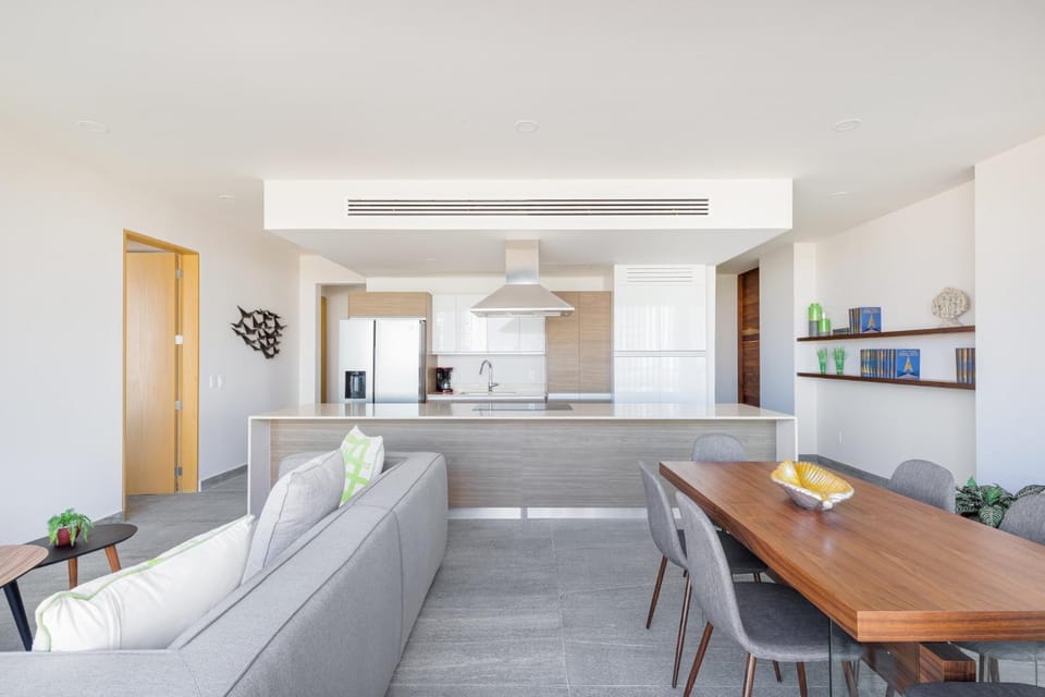 Kitchen or kitchenette, Living room, Dining area