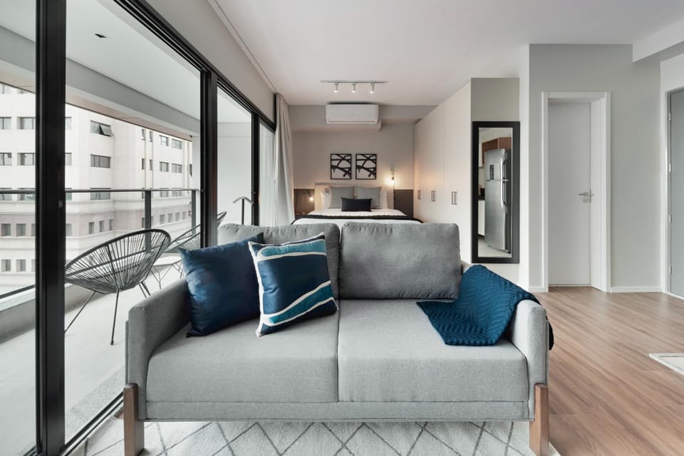 Bed, Balcony/Terrace, Photo of the whole room, Decorative detail, air conditioner