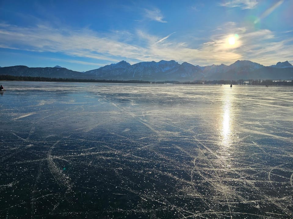 Day, Natural landscape, Winter, Lake view, Mountain view