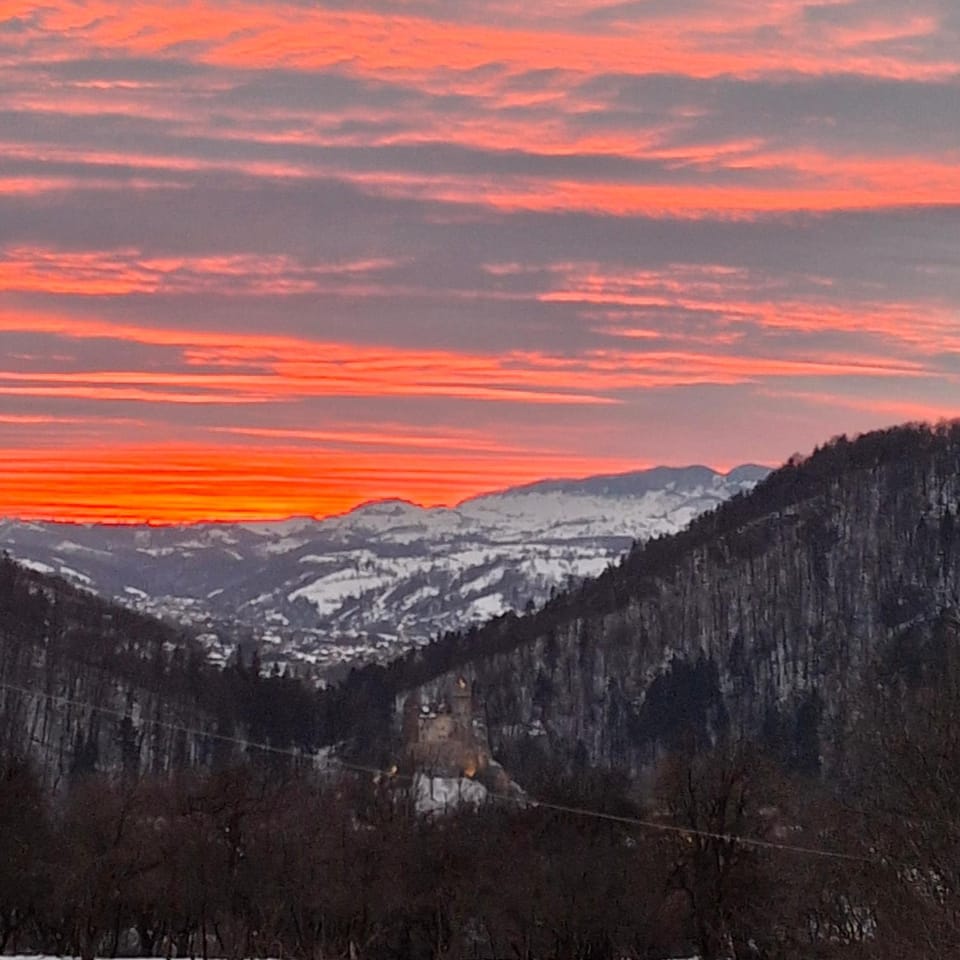 Natural landscape, Mountain view, Sunset