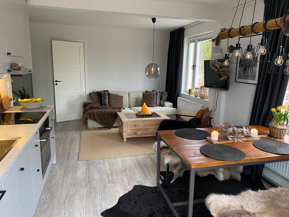 Living room, kitchen