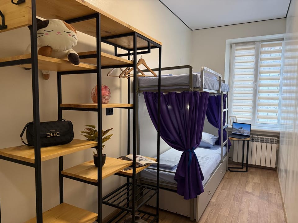 Bed, Photo of the whole room, Bedroom, bunk bed, wardrobe