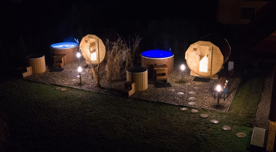 Night, Garden, Hot Tub, Sauna