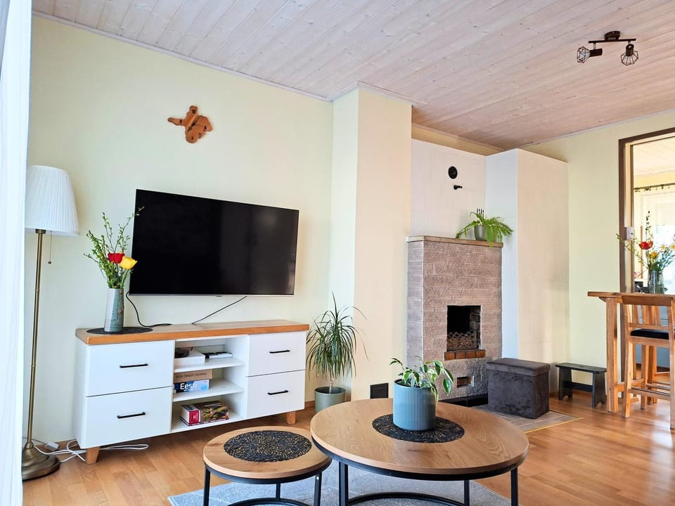 Living room, fireplace