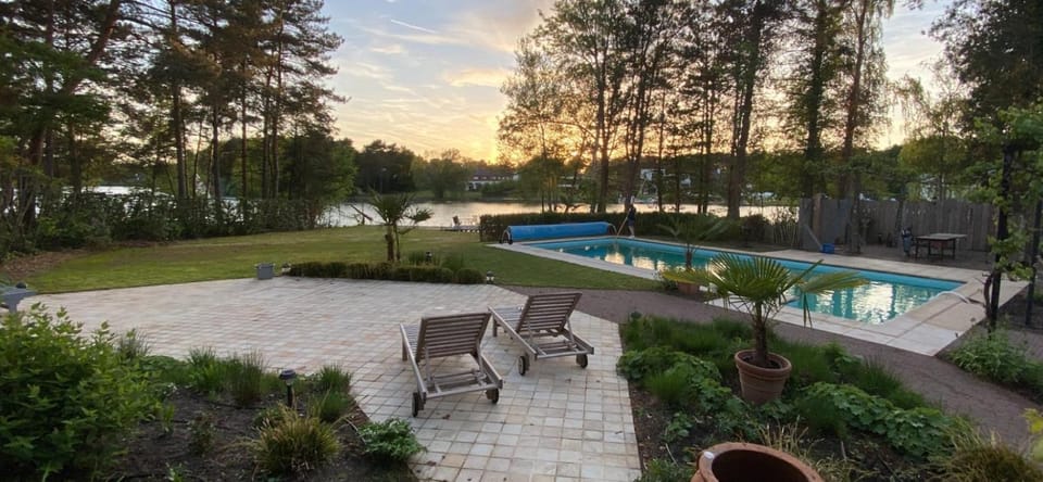Pool view, Sunset