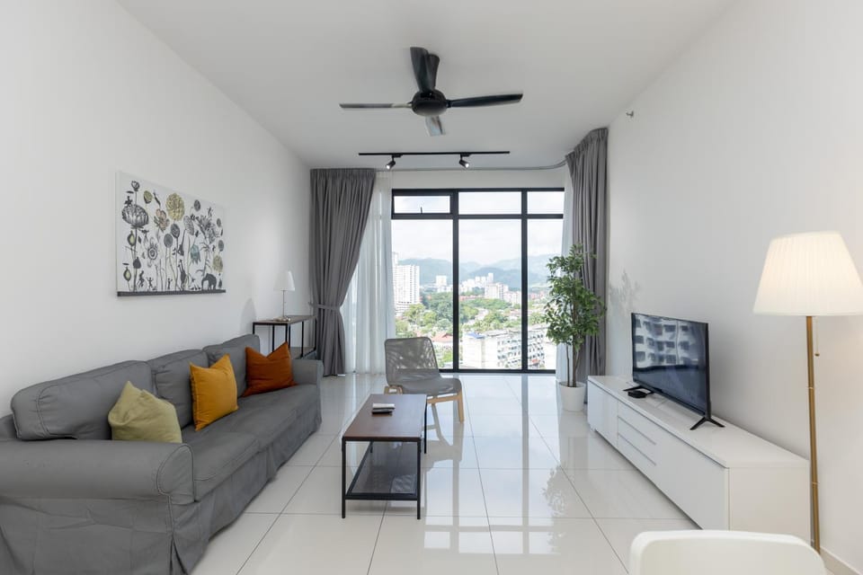 Living room, Seating area, City view
