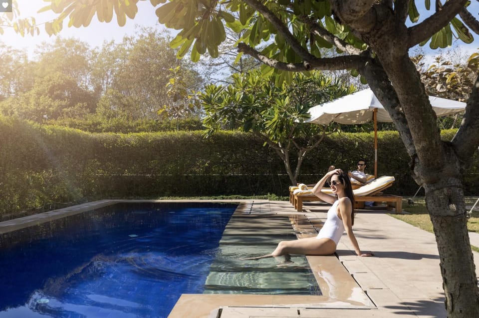 Patio, Natural landscape, Garden, Garden view, Pool view, Swimming pool