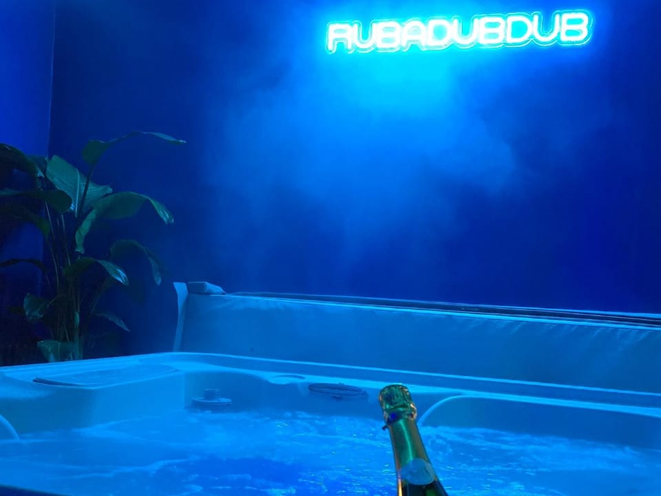 The NEW Blue Horse Suite at The Grumpy Schnauzer B&B Luxury Private Indoor Hot Tub Breakfast in Bed Bed and Breakfast in Coatbridge